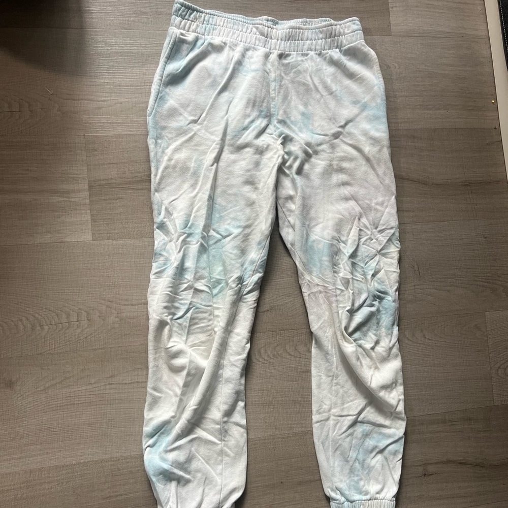 Frankies bikini tie dye white and blue sweatpants
